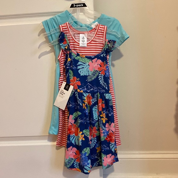 NWT New with tags Member’s Mark 3 pack yummy dress Size 4 Toddler Girl Bundle - Picture 1 of 4